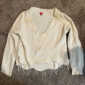Guess Women's Cream V-Neck Sweater